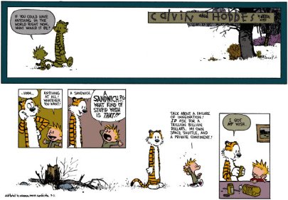 Calvin et Hobbes - le sandwich (c) Bill Watterson
